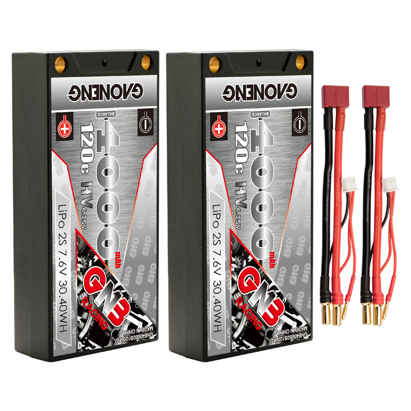 GAONENG GNB LiHV 2S 7.6V 4000mAh 120C LCG Shorty 5mm Bullet Hard Case LiPo Battery