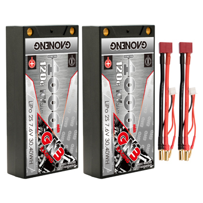 GAONENG GNB LiHV 2S 7.6V 4000mAh 120C LCG Shorty 5mm Bullet Hard Case LiPo Battery