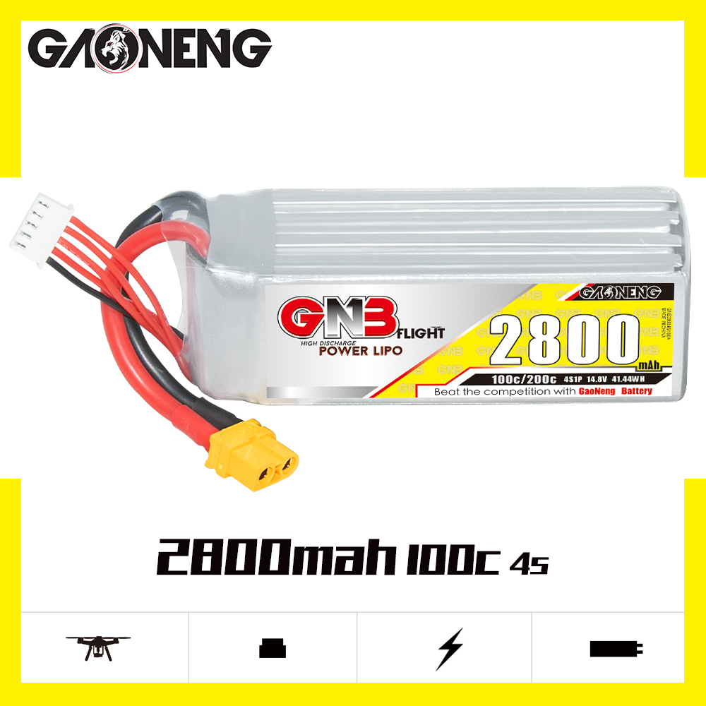 1PCS - GAONENG GNB 4S 14.8V 2800mAh 100C XT60 LiPo Battery