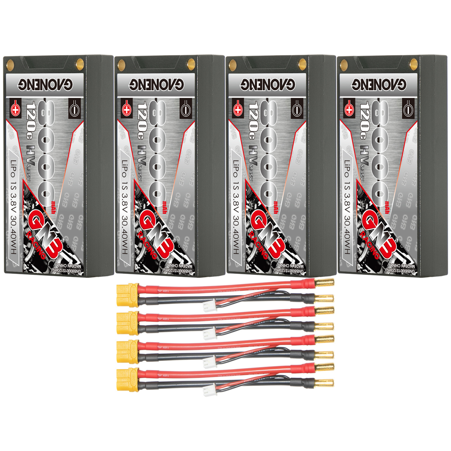 GAONENG GNB LiHV 1S 3.8V 8000mAh 120C 5mm Bullet Hard Case LiPo Battery