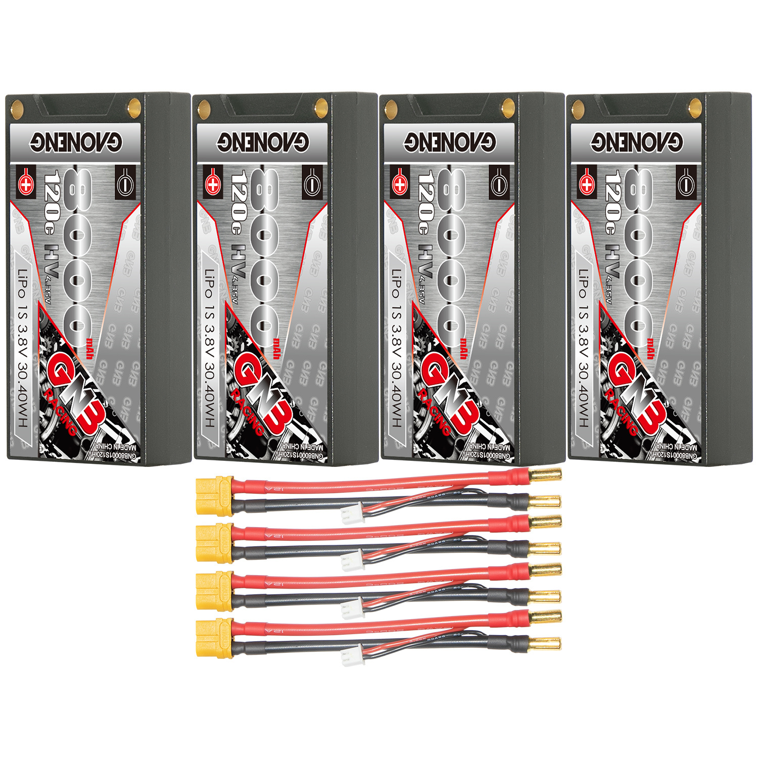 GAONENG GNB LiHV 1S 3.8V 8000mAh 120C 5mm Bullet Hard Case LiPo Battery