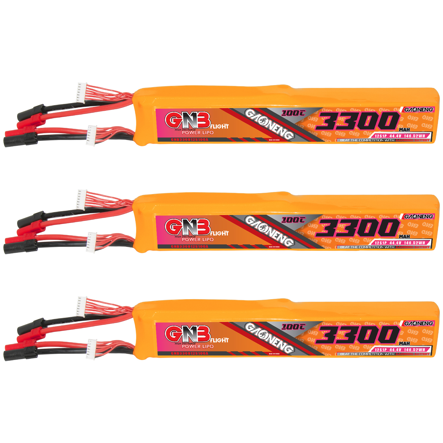 GAONENG GNB 12S 44.4V 3300mAh 100C LiPo Battery XT150