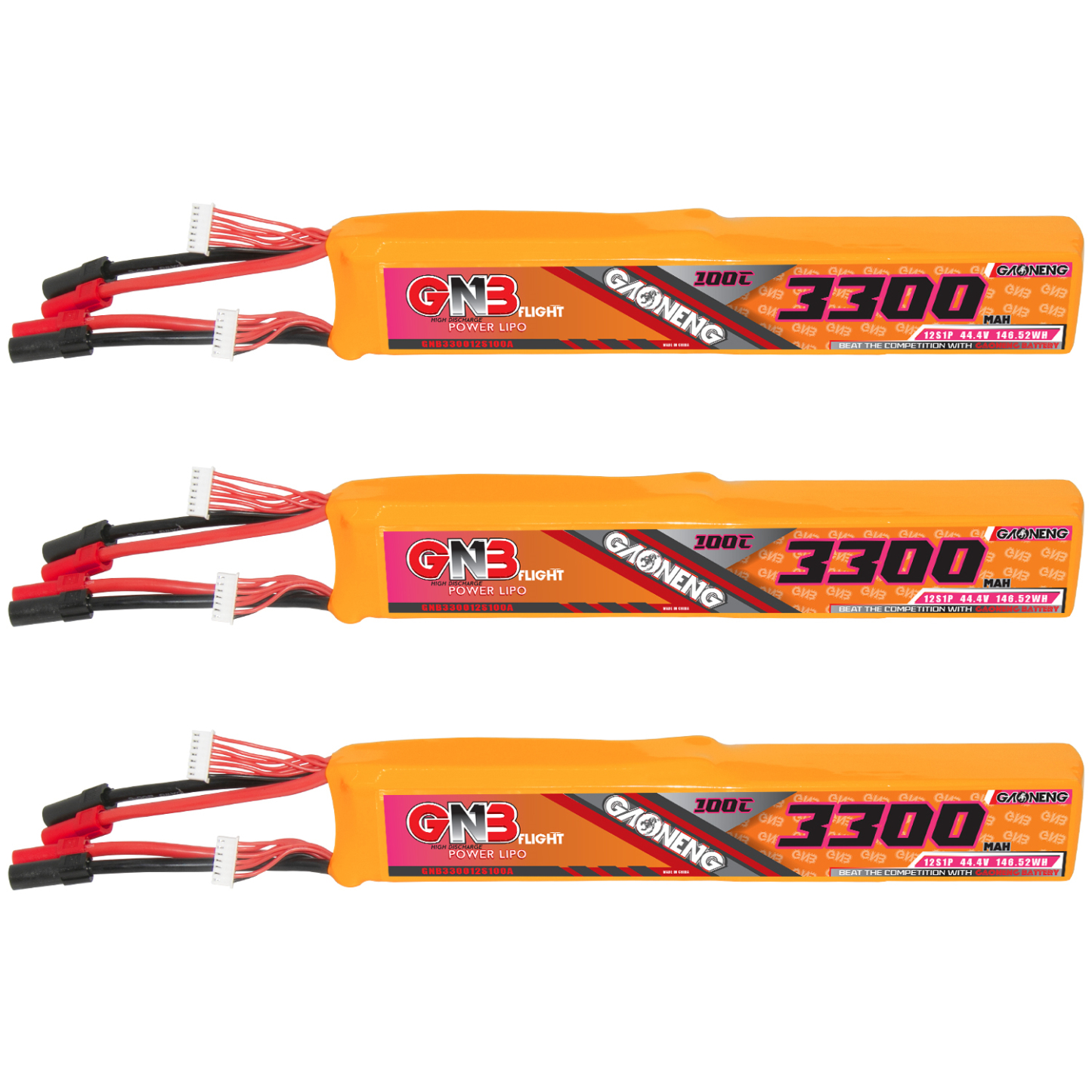 GAONENG GNB 12S 44.4V 3300mAh 100C LiPo Battery XT150