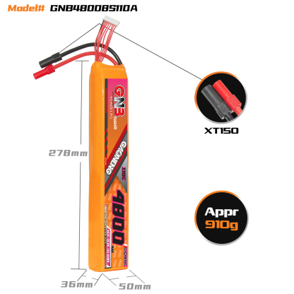 GAONENG GNB 8S 29.6V 4800mAh 110C LiPo Battery XT150