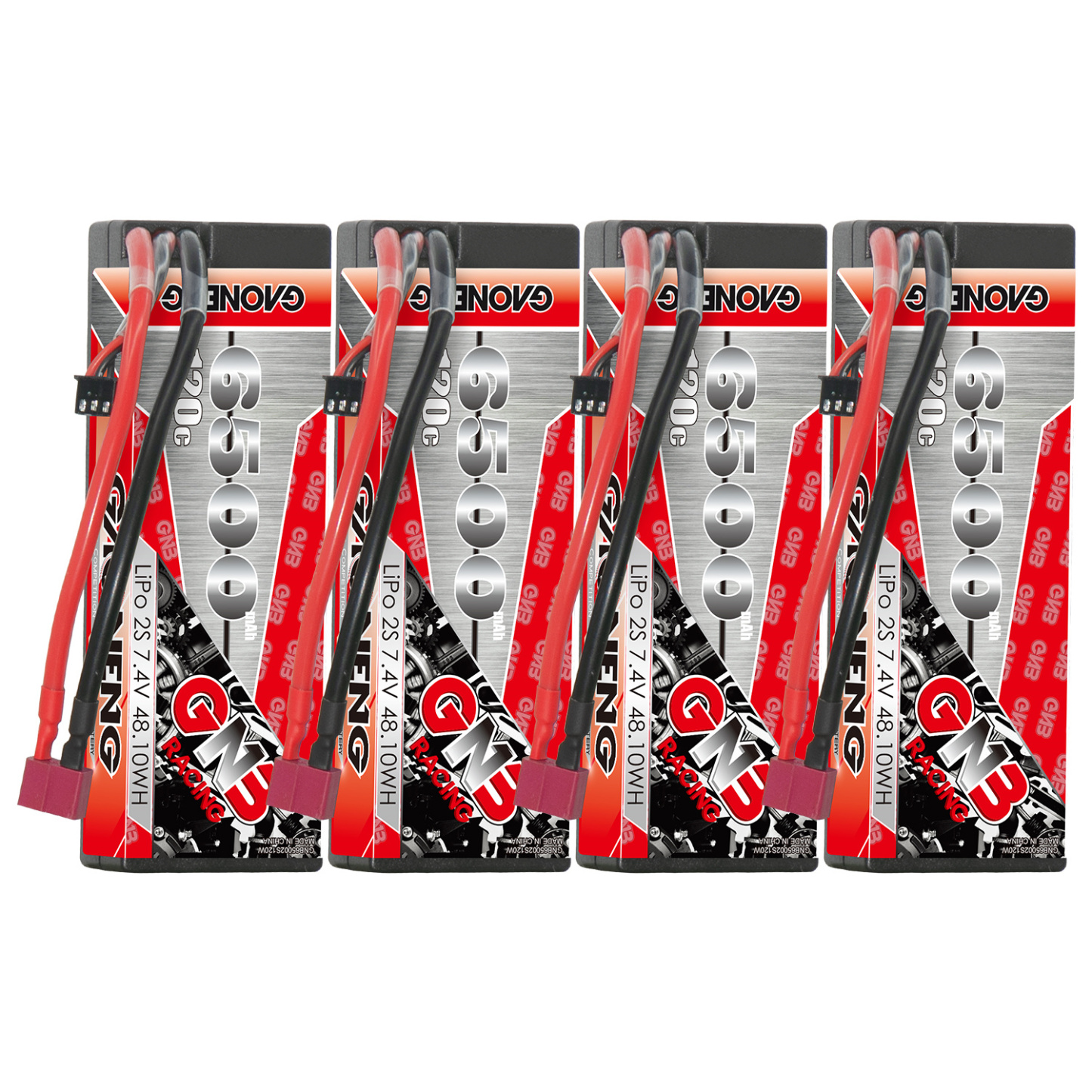 GAONENG GNB 2S 7.4V 6500mAh 120C Cabled Hard Case LiPo Battery T-PLUG