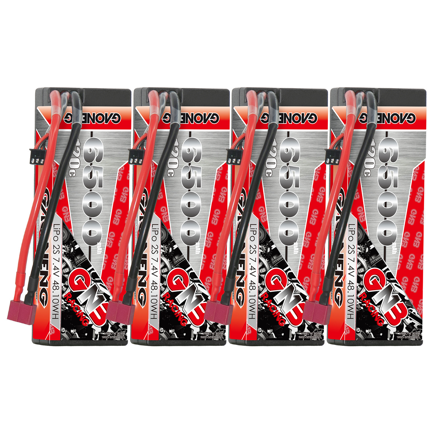 GAONENG GNB 2S 7.4V 6500mAh 120C Cabled Hard Case LiPo Battery T-PLUG