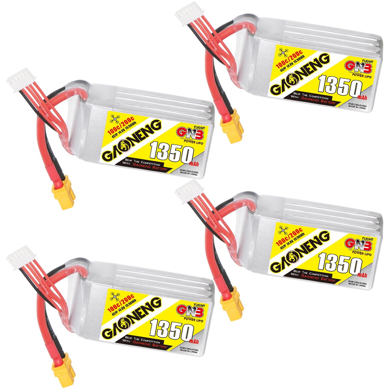 GAONENG GNB 4S 14.8V 1350mAh 100C XT60 LiPo Battery
