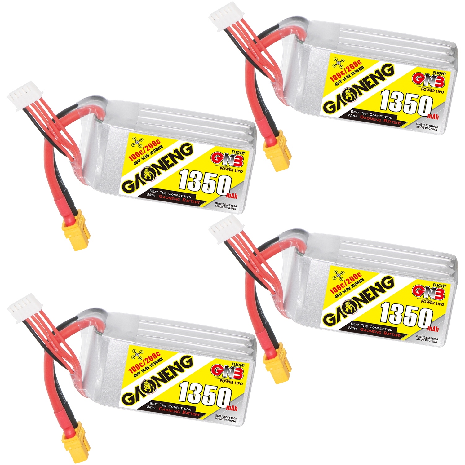 GAONENG GNB 4S 14.8V 1350mAh 100C XT60 LiPo Battery