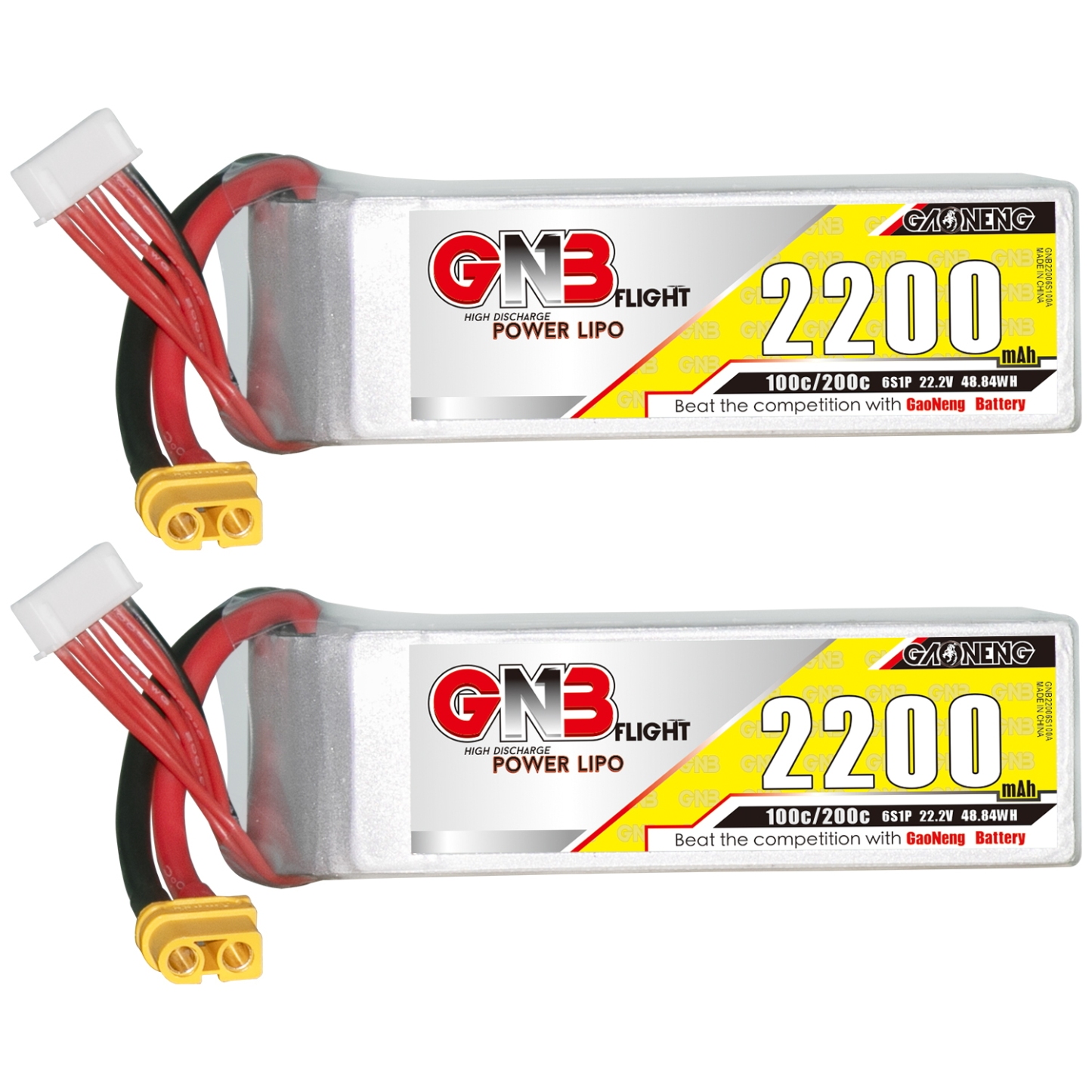 GAONENG GNB 6S 22.2V 2200mAh 100C XT60 LiPo Battery