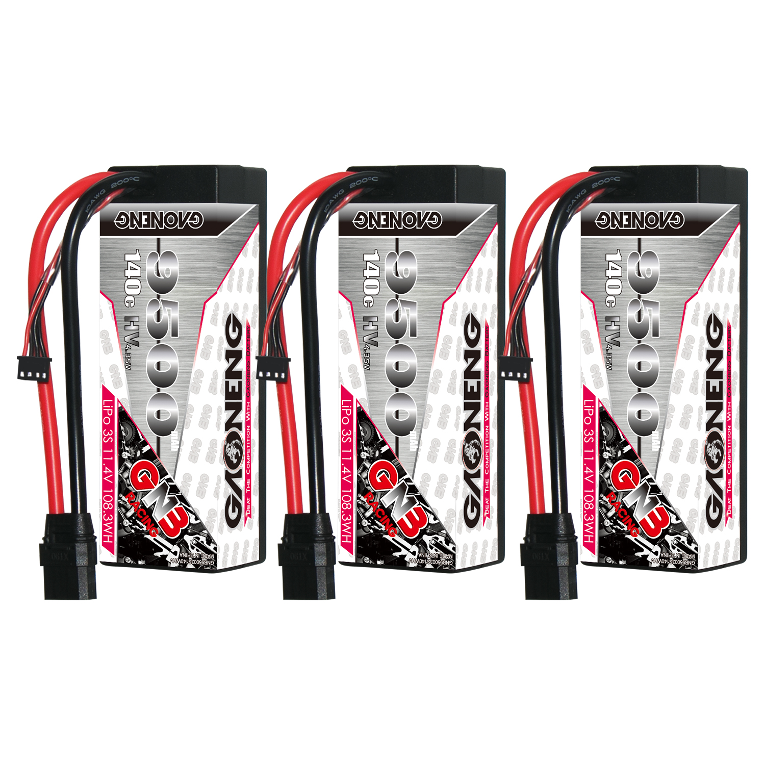 GAONENG GNB LiHV 3S 11.4V 9500mAh 140C Cabled Hard Case LiPo Battery XT90