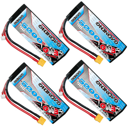 GAONENG GNB 2S 7.4V 5200mAh 90C Cabled Hard Case LiPo Battery XT60