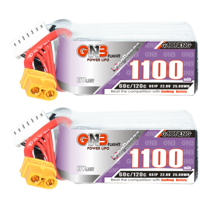 GAONENG GNB LiHV 6S 22.8V 1100mAh 60C XT30 LiPo Battery LongRange