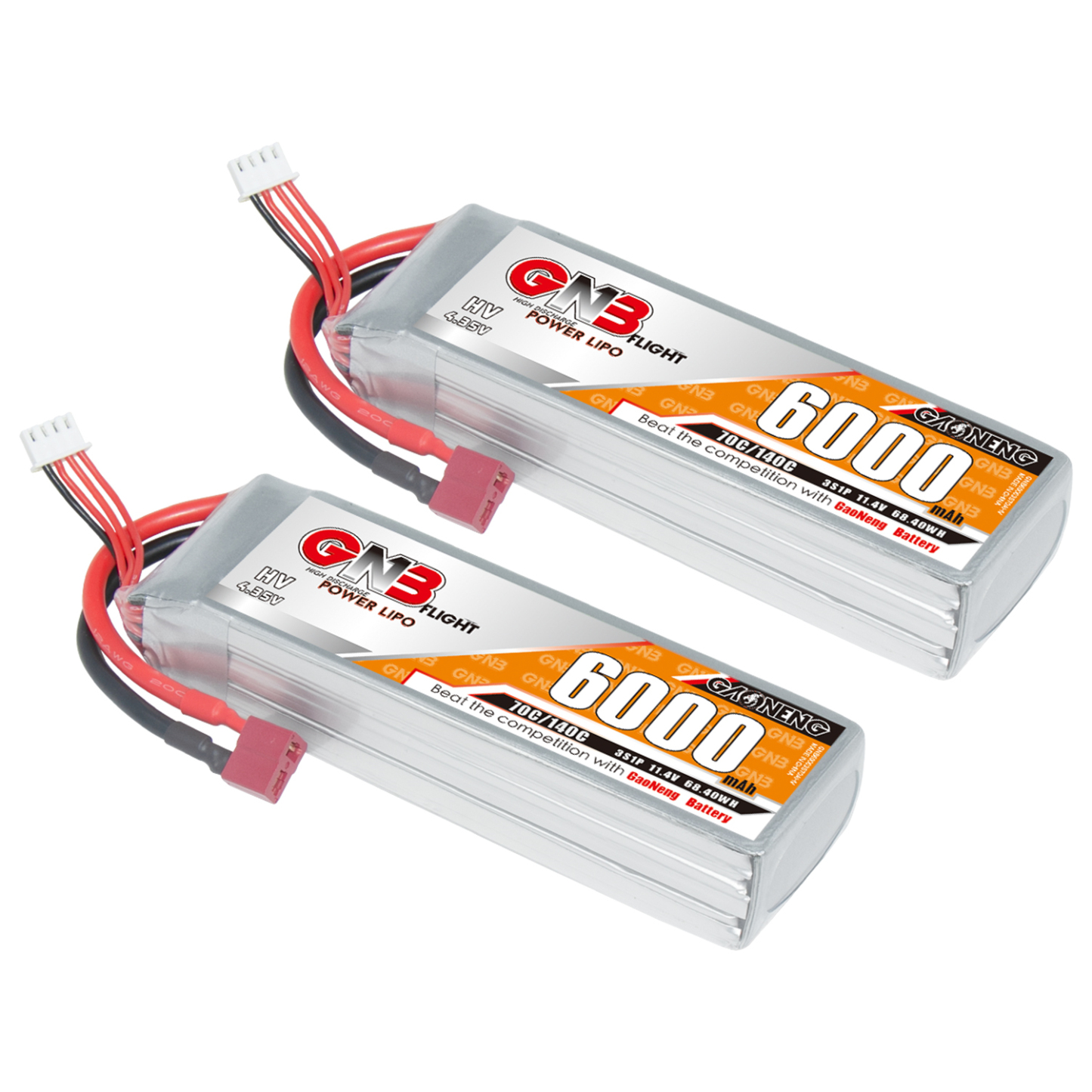 GAONENG GNB HV 3S 11.4V 6000mAh 70C LiPo Battery T-PLUG