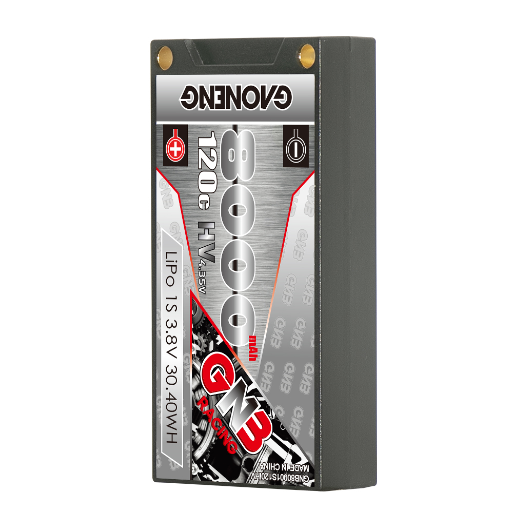 1PCS - GAONENG GNB LiHV 1S 3.8V 8000mAh 120C Hard Case LiPo Battery T-Plug