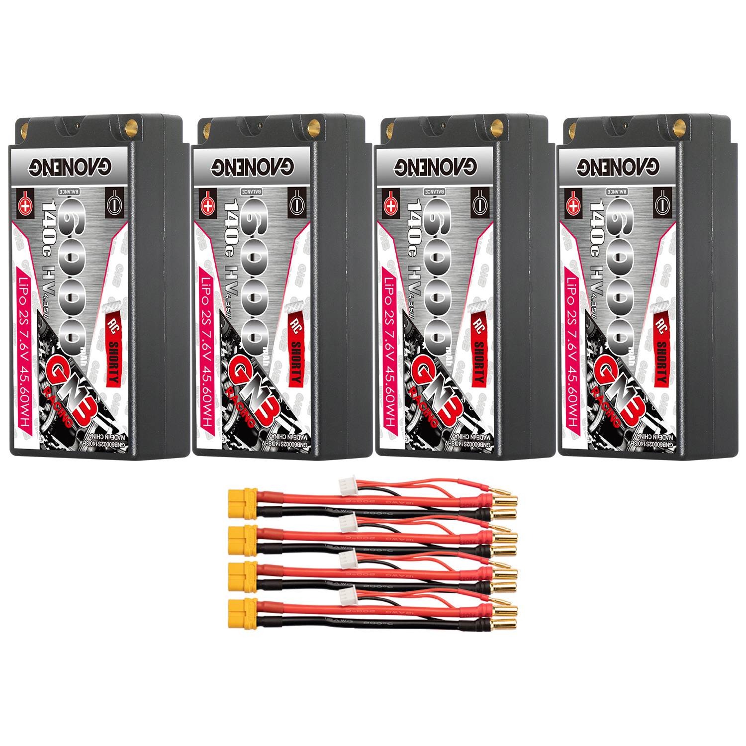 GAONENG GNB LiHV 2S 7.6V 6000mAh 140C Shorty 5mm Bullet Hard Case LiPo Battery