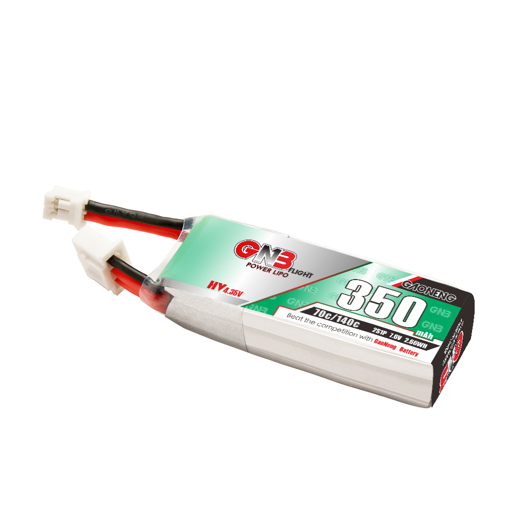 4PCS - GAONENG GNB LiHV 2S 7.6V 350mAh 70C LiPo Battery PH2.0
