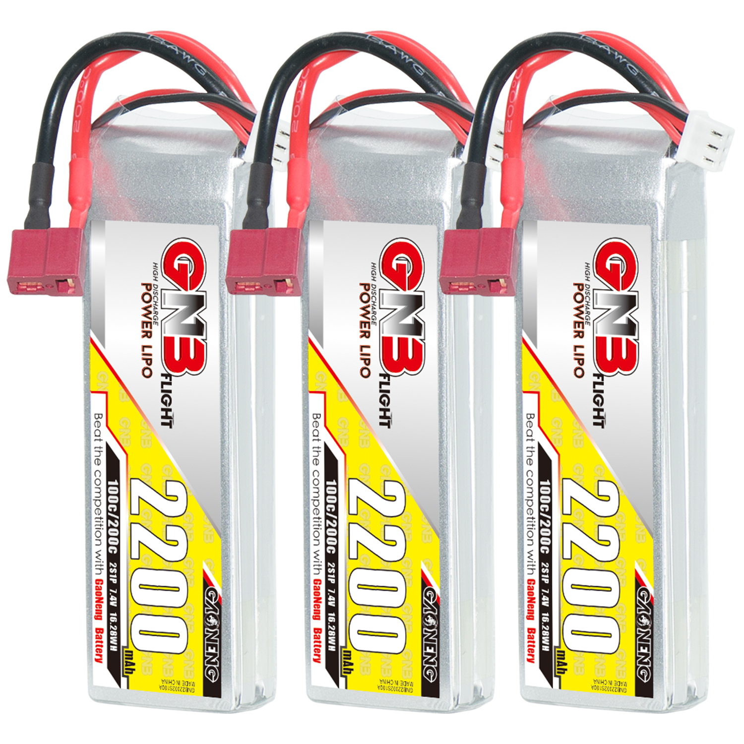 GAONENG GNB 2S 7.4V 2200mAh 100C LiPo Battery T-Plug