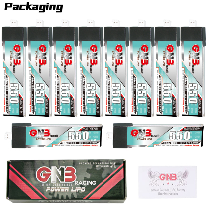 GAONENG GNB 1S 3.7V 550mAh 90C PH2.0 Plastic Head LiPo Battery
