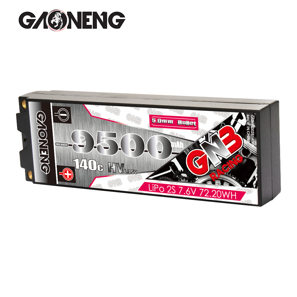 1PCS - GAONENG GNB LiHV 2S 7.6V 9500mAh 140C Hard Case LiPo Battery XT60