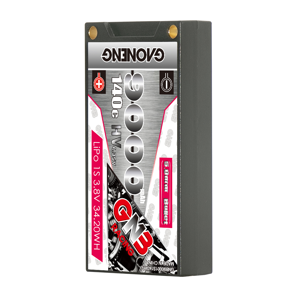 1PCS - GAONENG GNB LiHV 1S 3.8V 9000mAh 140C Hard Case LiPo Battery T-Plug