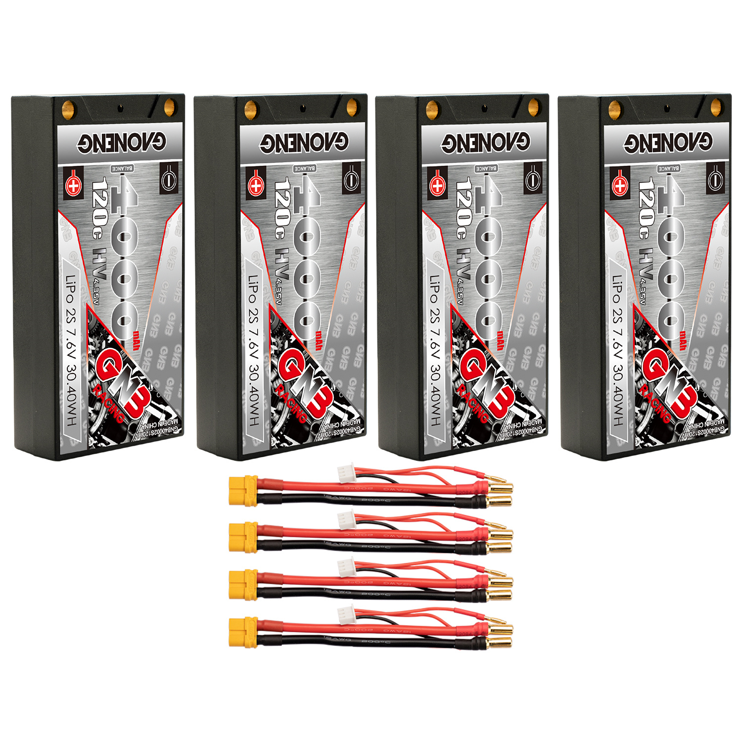 GAONENG GNB LiHV 2S 7.6V 4000mAh 120C LCG Shorty 5mm Bullet Hard Case LiPo Battery