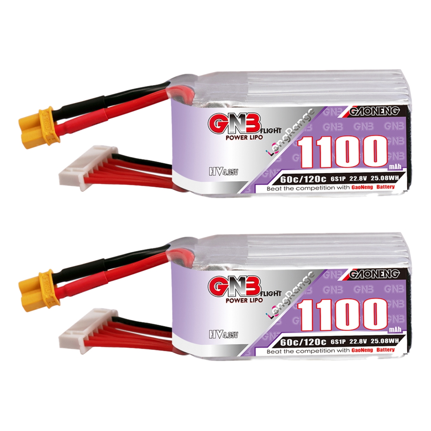 GAONENG GNB LiHV 6S 22.8V 1100mAh 60C XT30 LiPo Battery LongRange