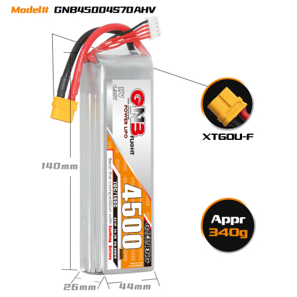 GAONENG GNB LiHV 4S 15.2V 4500mAh 70C LiPo Battery XT60