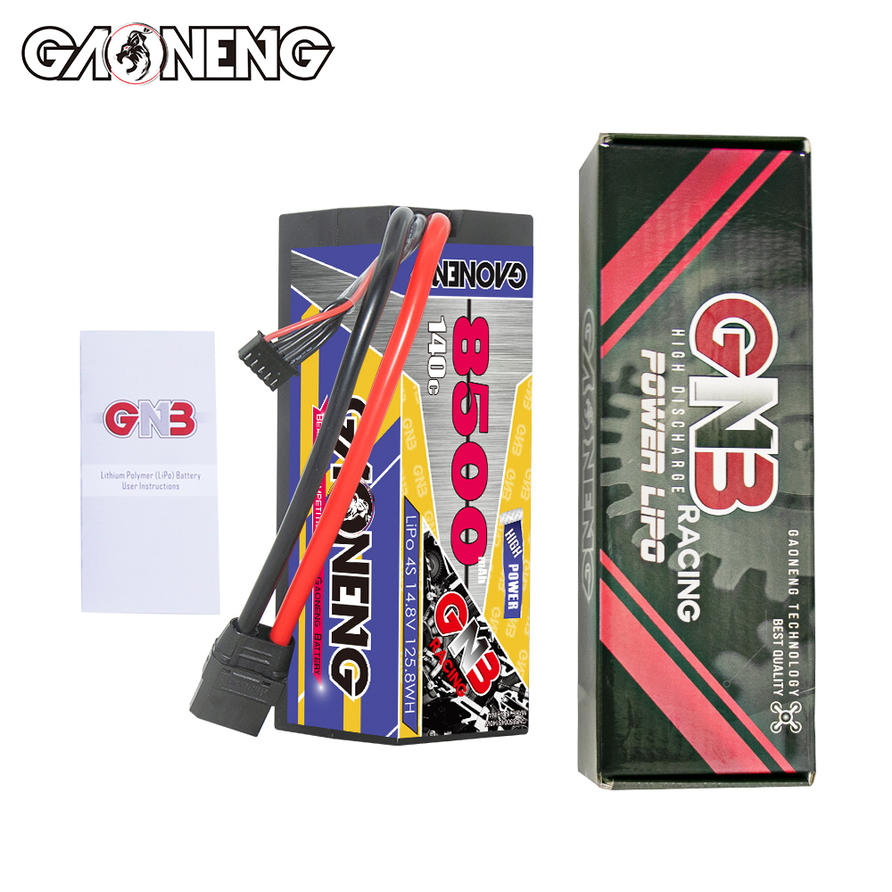 1PC - GAONENG GNB 4S 14.8V 8500mAh 140C Cabled Hard Case LiPo Battery XT90