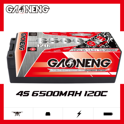 1PC - GAONENG GNB 4S 14.8V 6500mAh 120C 5mm Bullet Hard Case LiPo Battery T-PLUG