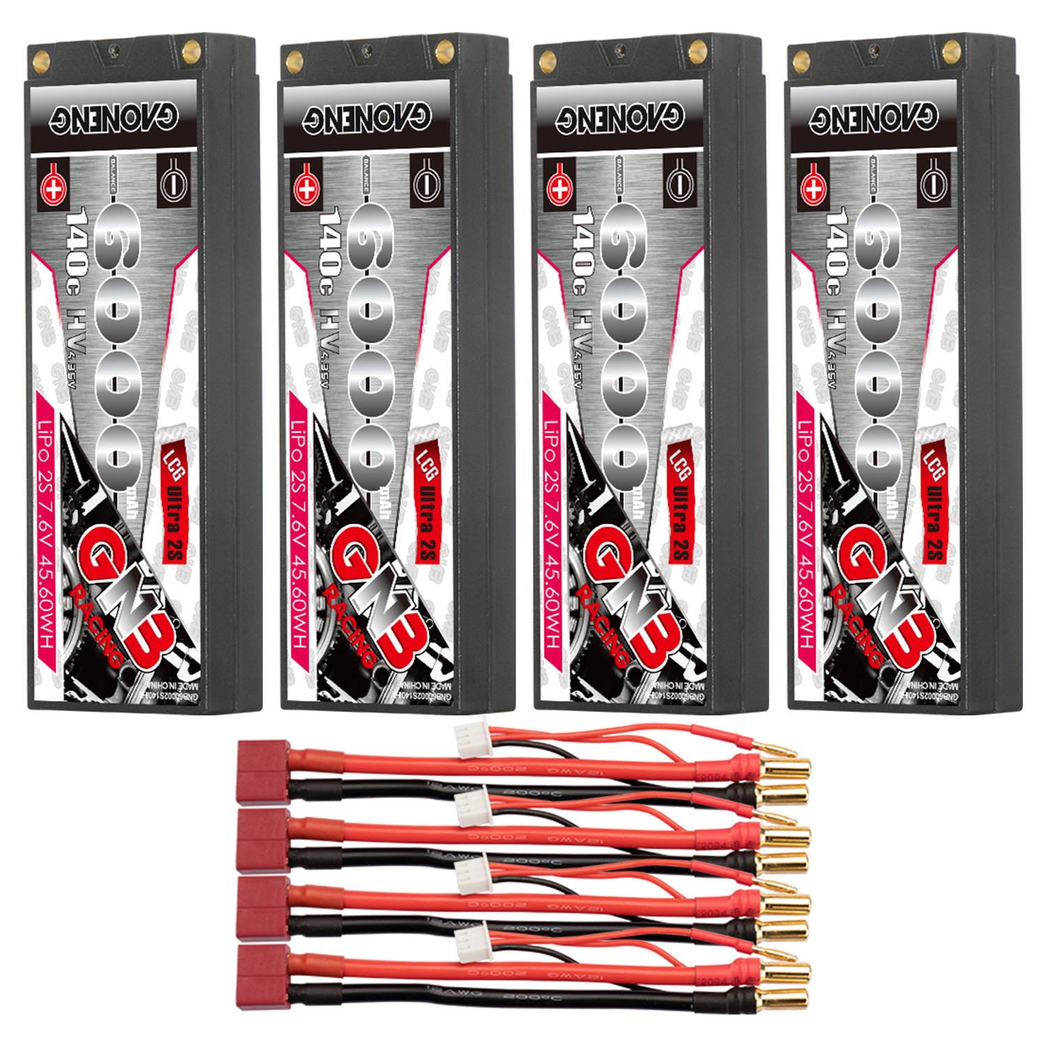 GAONENG GNB LiHV 2S 7.6V 6000mAh 140C 5mm Hard Case Ultra LCG LiPo Battery