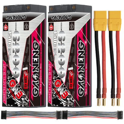 GAONENG GNB LiHV 4S 15.2V 6200mAh 150C 5mm Bullet LCG Thin 4S Hard Case LiPo Battery