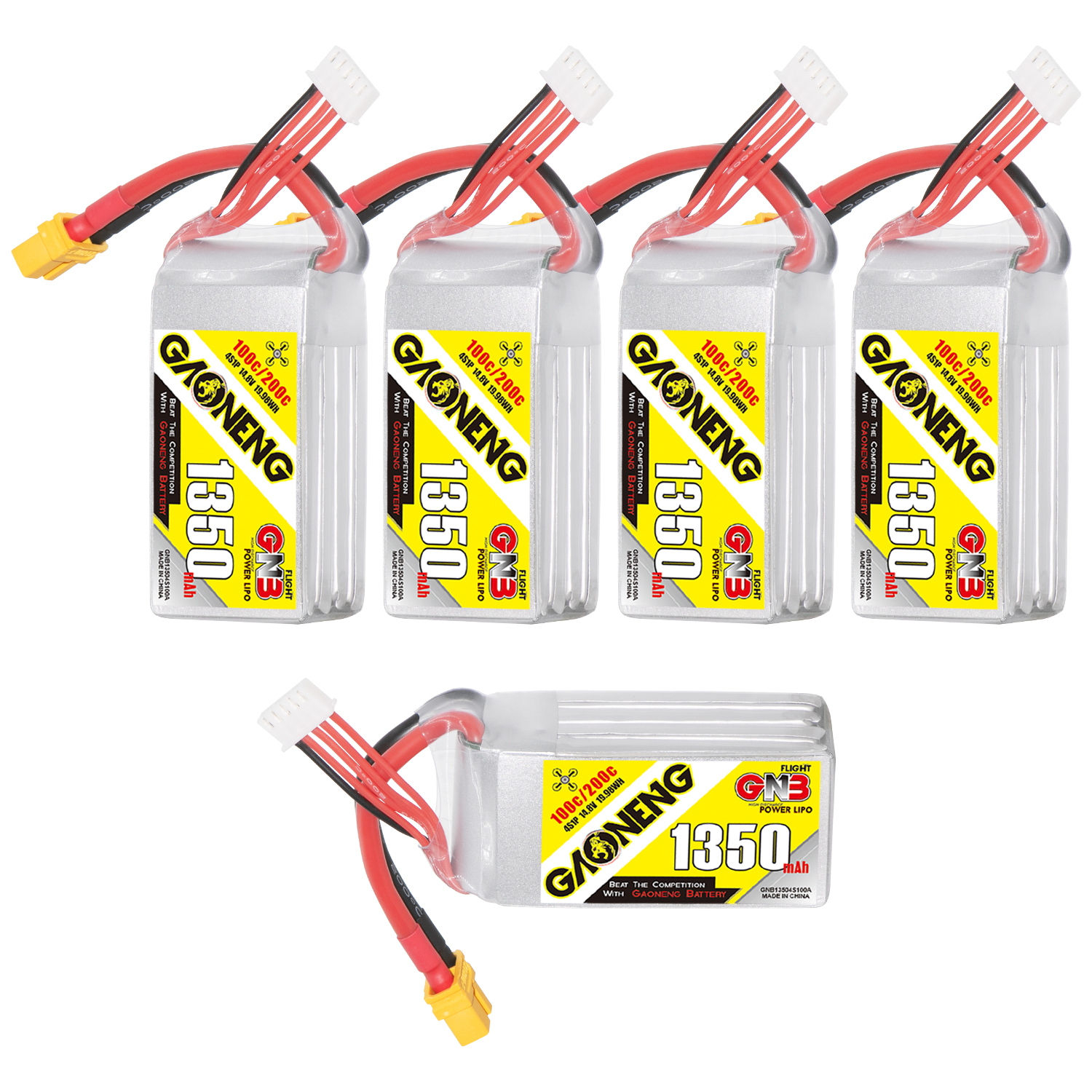 GAONENG GNB 4S 14.8V 1350mAh 100C XT60 LiPo Battery