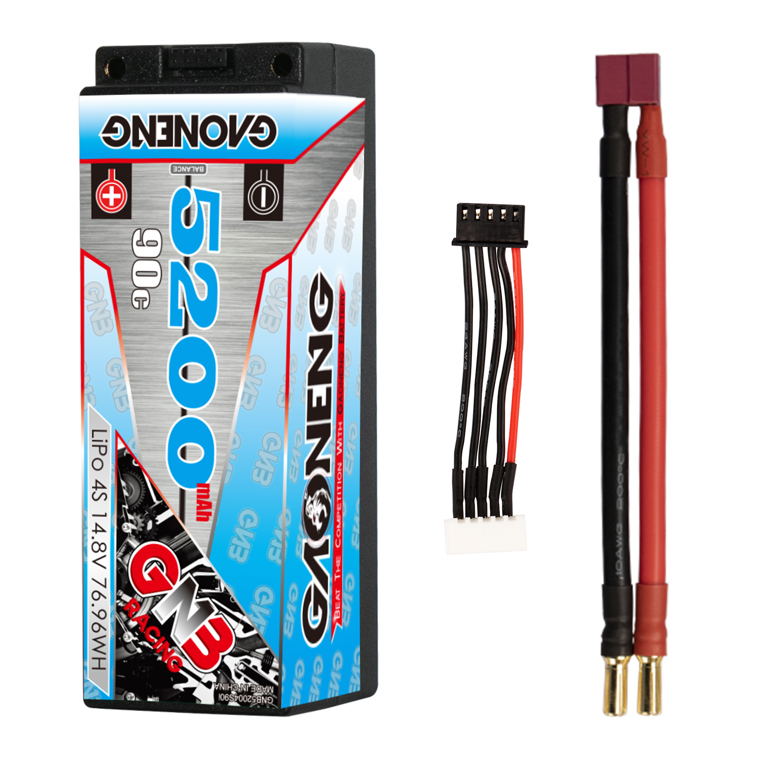GAONENG GNB 4S 14.8V 5200mAh 90C 5mm Bullet Hard Case LiPo Battery