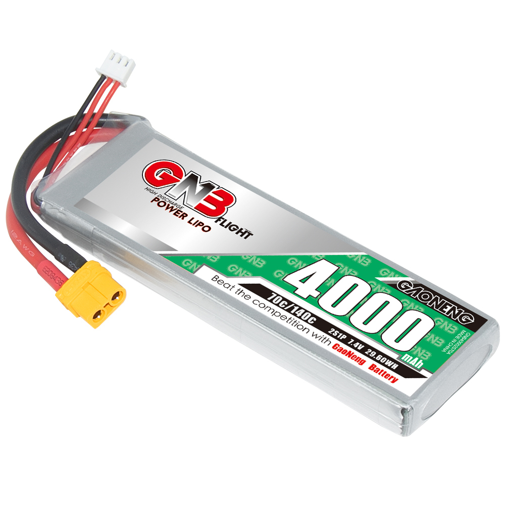 1PCS - GAONENG GNB 2S 7.4V 4000mAh 70C LiPo Battery XT60