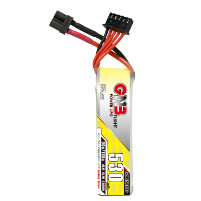 2PCS - GAONENG GNB 4S 15.2V 530mAh 90C XT30 LiPo Battery Long Type