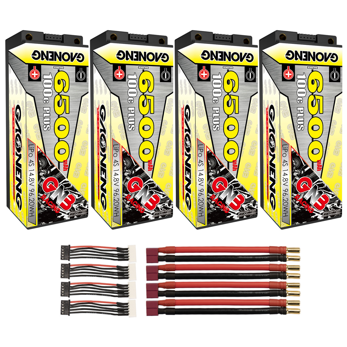 GAONENG GNB 4S 14.8V 6500mAh 100C 5mm Bullet Hard Case LiPo Battery