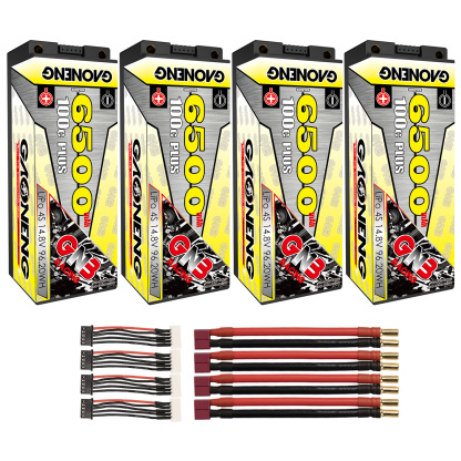 GAONENG GNB 4S 14.8V 6500mAh 100C 5mm Bullet Hard Case LiPo Battery