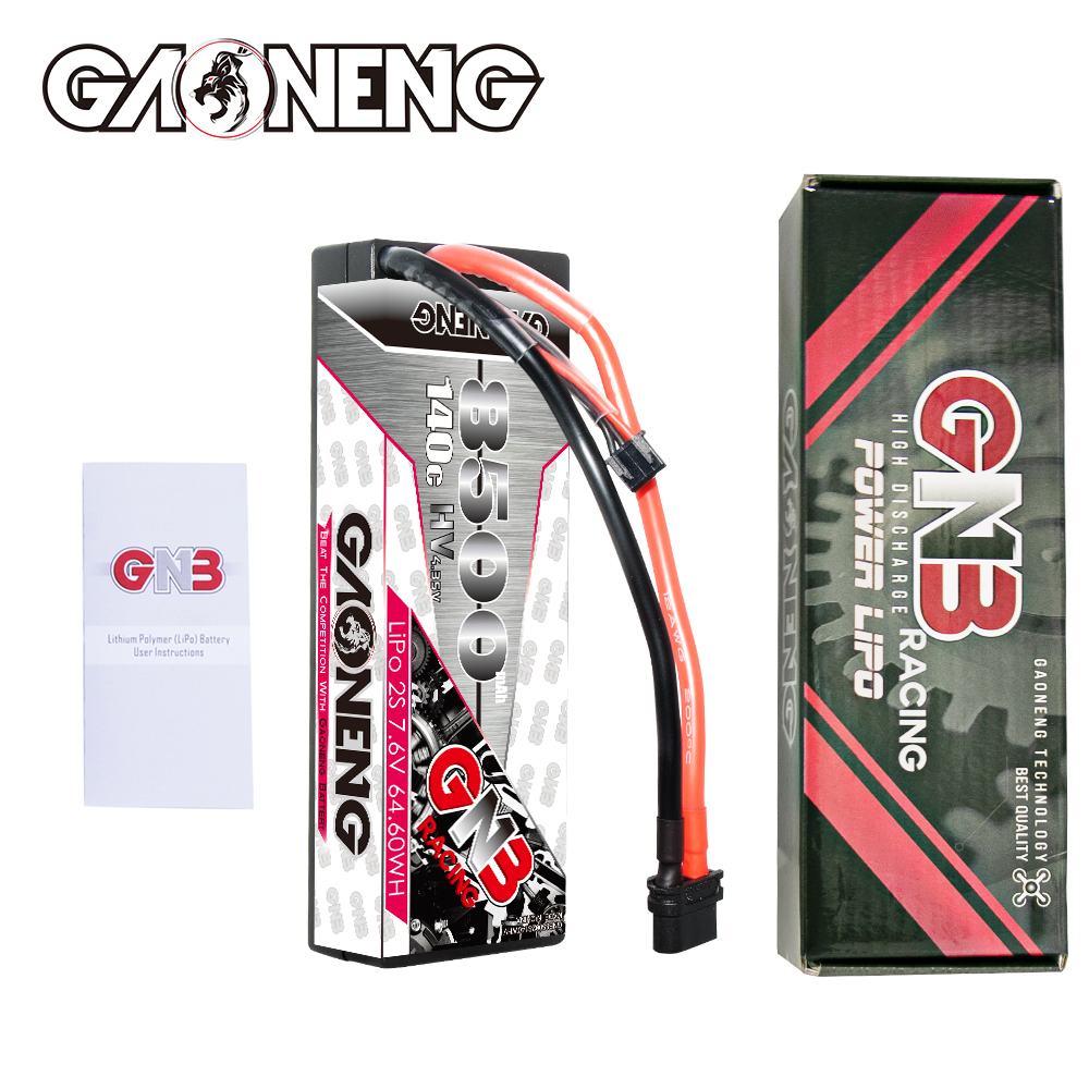 1PC - GAONENG GNB LiHV 2S 7.6V 8500mAh 140C Cabled Hard Case LiPo Battery XT60