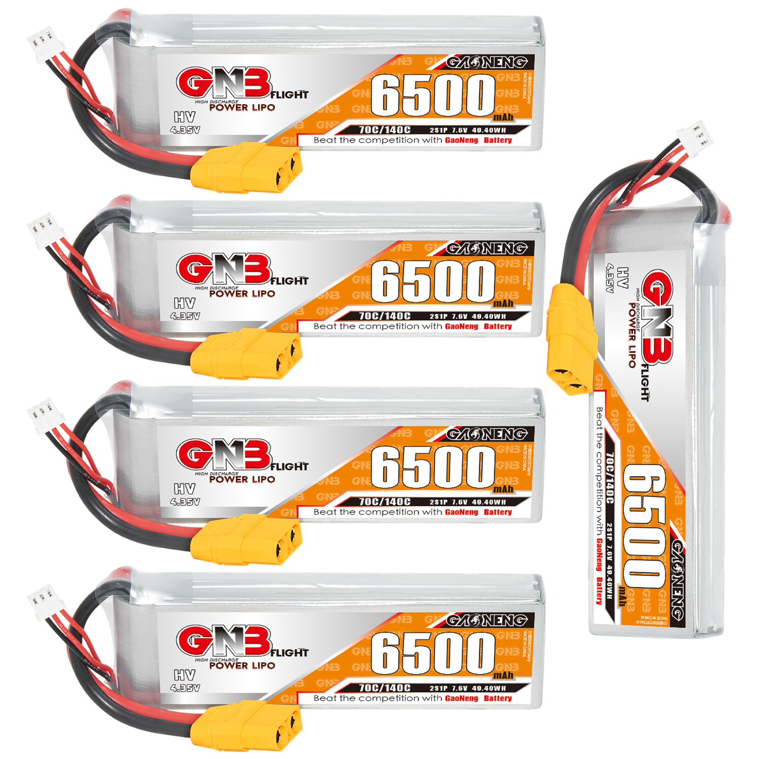GAONENG GNB HV 2S 7.6V 6500mAh 70C LiPo Battery XT90