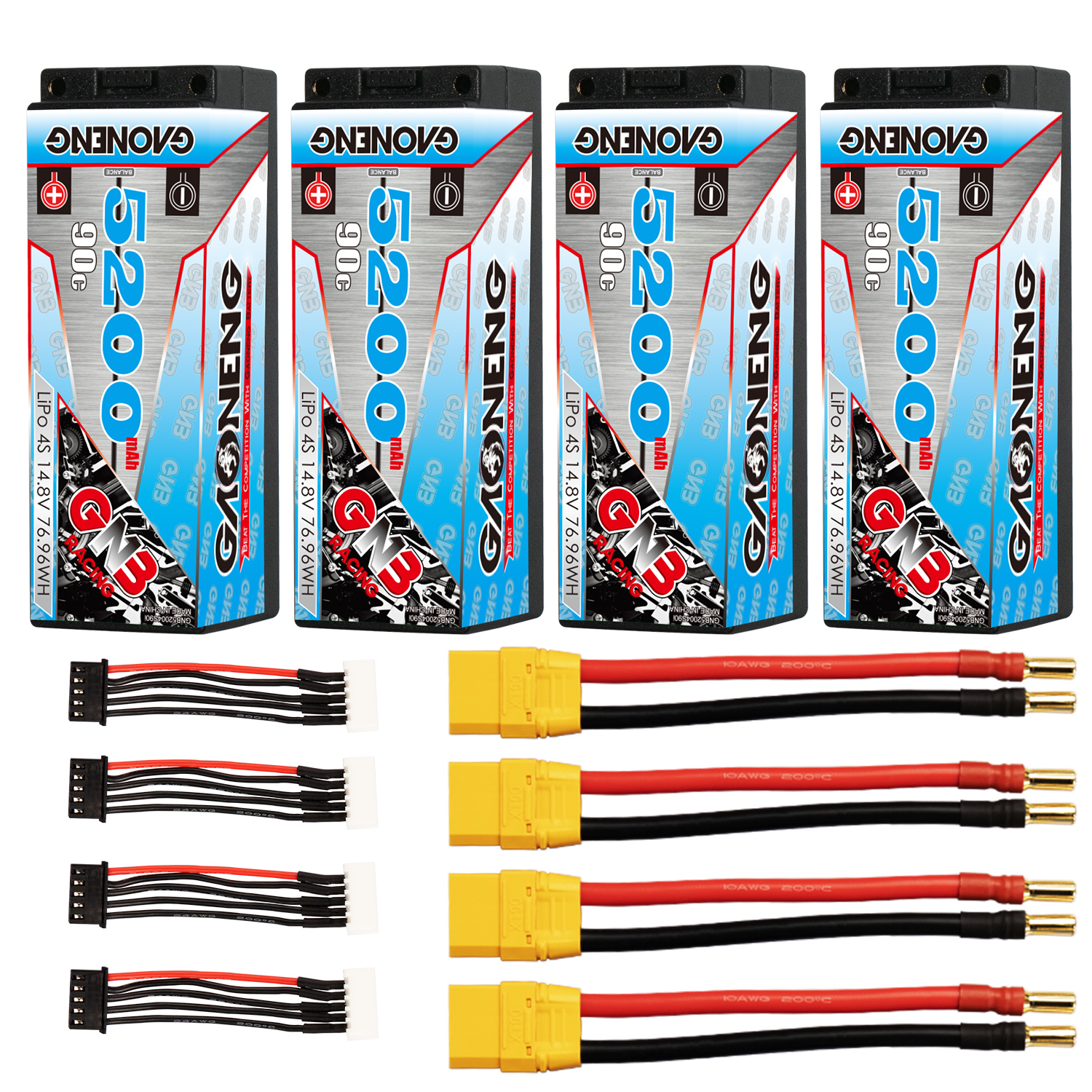 GAONENG GNB 4S 14.8V 5200mAh 90C 5mm Bullet Hard Case LiPo Battery