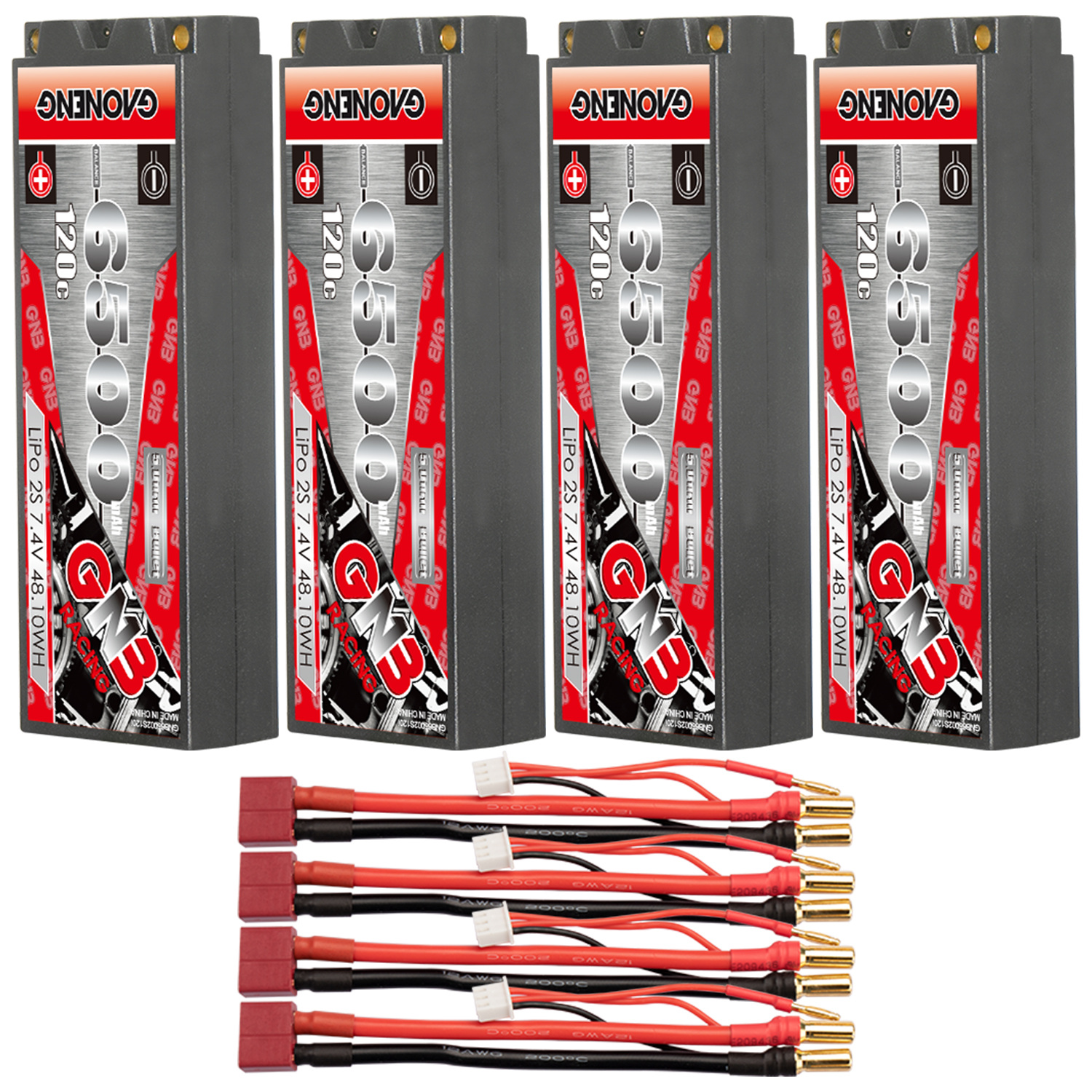 GAONENG GNB 2S 7.4V 6500mAh 120C 5mm Bullet Hard Case LiPo Battery