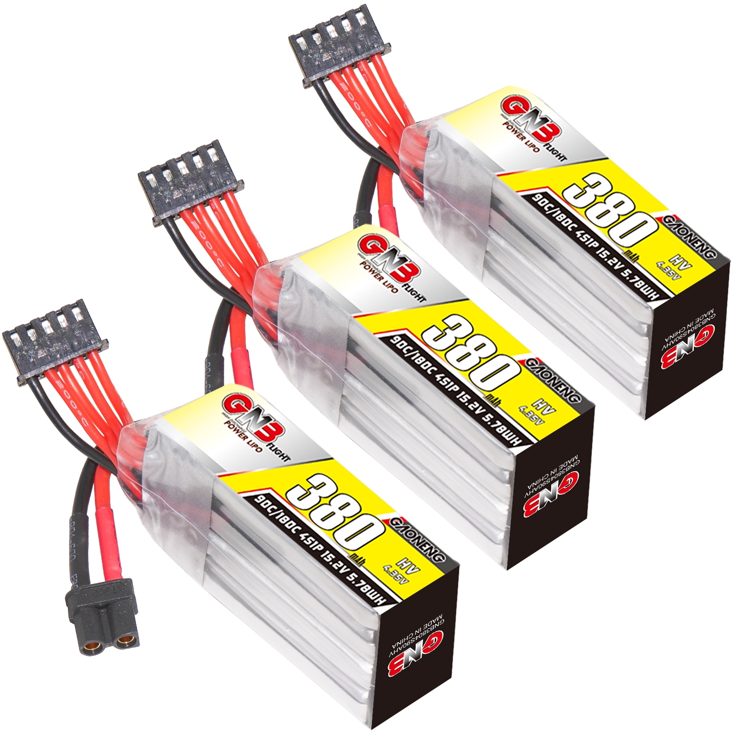 GAONENG GNB LiHV 4S 15.2V 380mAh 90C XT30 LiPo Battery
