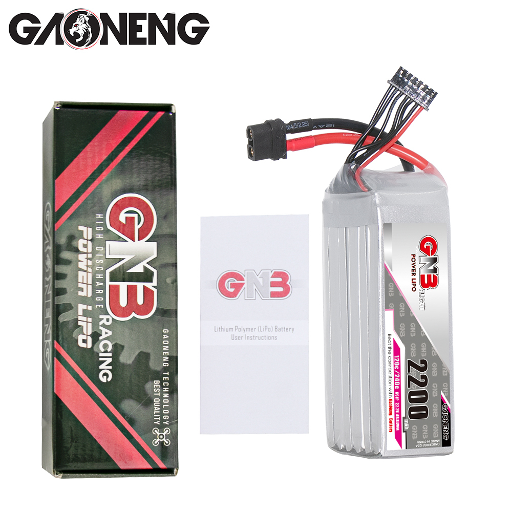 1PCS - GAONENG GNB 6S 22.2V 2200mAh 120C XT60 LiPo Battery