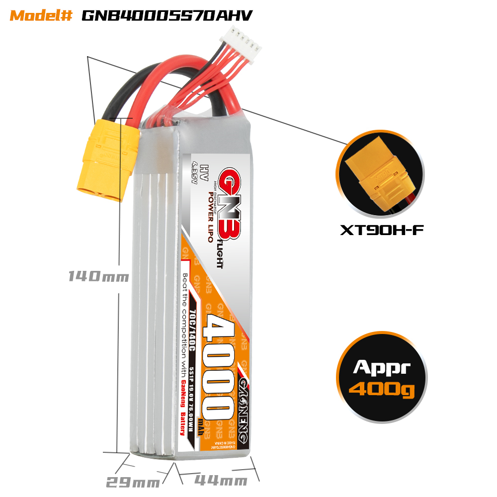 GAONENG GNB LiHV 5S 19V 4000mAh 70C LiPo Battery XT90