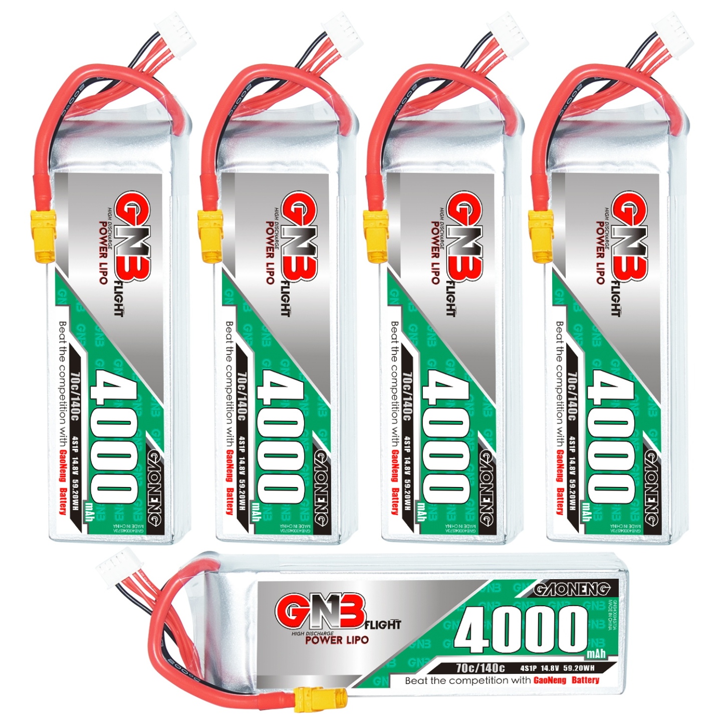 GAONENG GNB 4S 14.8V 4000mAh 70C LiPo Battery XT60