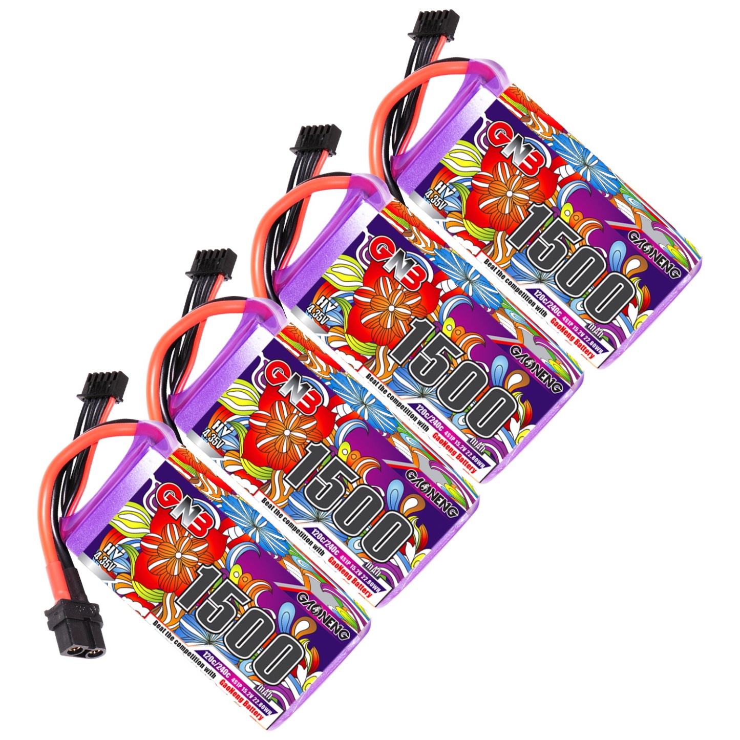 GAONENG GNB LiHV 4S 15.2V 1500mAh 120C XT60 LiPo Battery LongRange