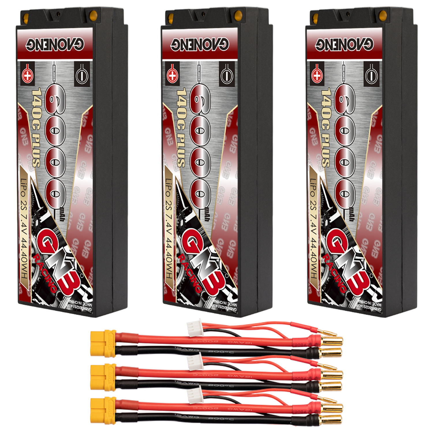 GAONENG GNB 2S 7.4V 6000mAh 140C 5mm Bullet Hard Case LiPo Battery