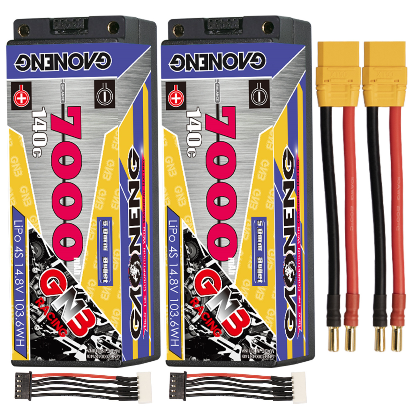 GAONENG GNB 4S 14.8V 7000mAh 140C 5mm Bullet Hard Case LiPo Battery