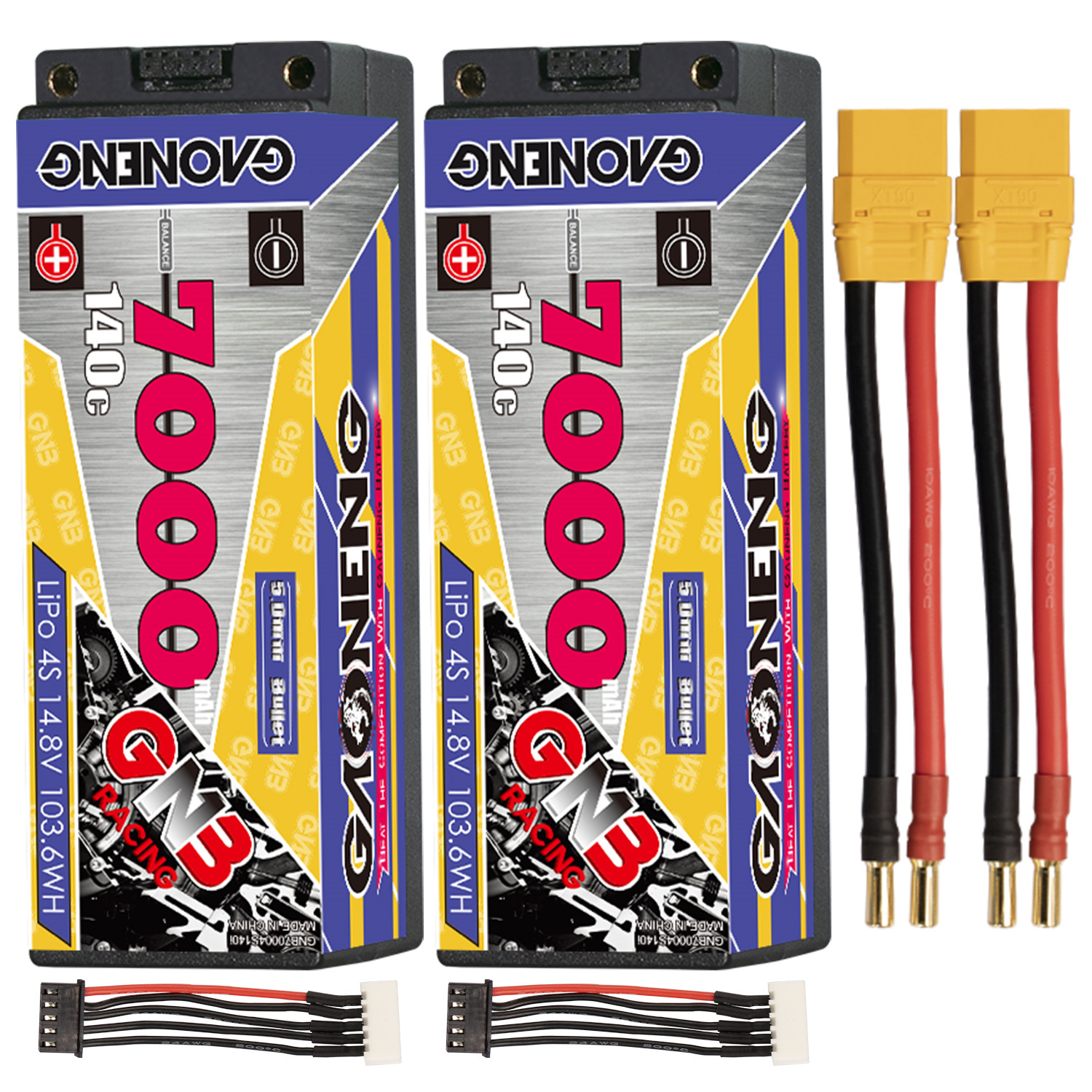 GAONENG GNB 4S 14.8V 7000mAh 140C 5mm Bullet Hard Case LiPo Battery