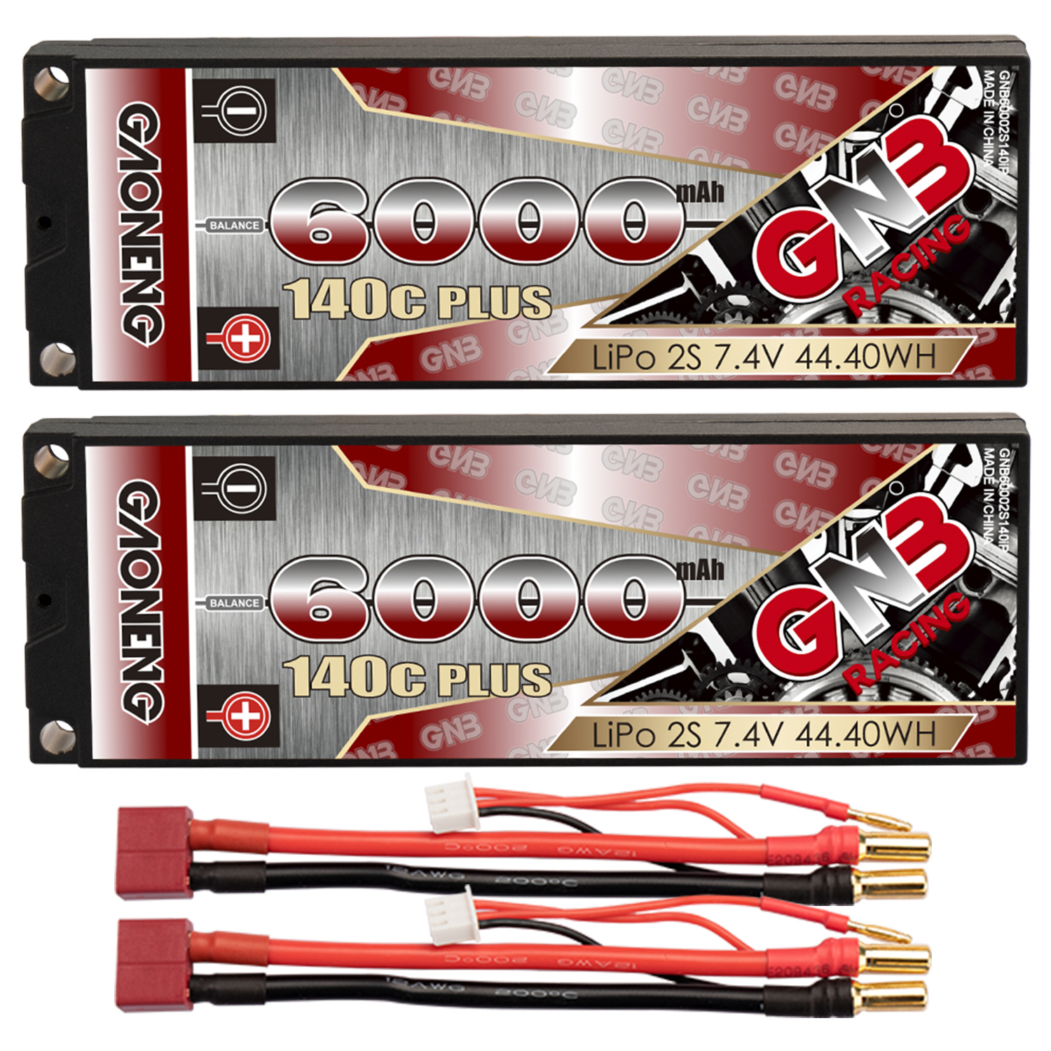 GAONENG GNB 2S 7.4V 6000mAh 140C 5mm Bullet Hard Case LiPo Battery